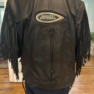 Vintage 1997 Harley-Davidson Lady Hawk Fringe Leather Jacket Heritage Springer